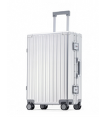 POSHPOSH Aluminium Check-In suitcase in anodised aluminium, telescopic handle extended