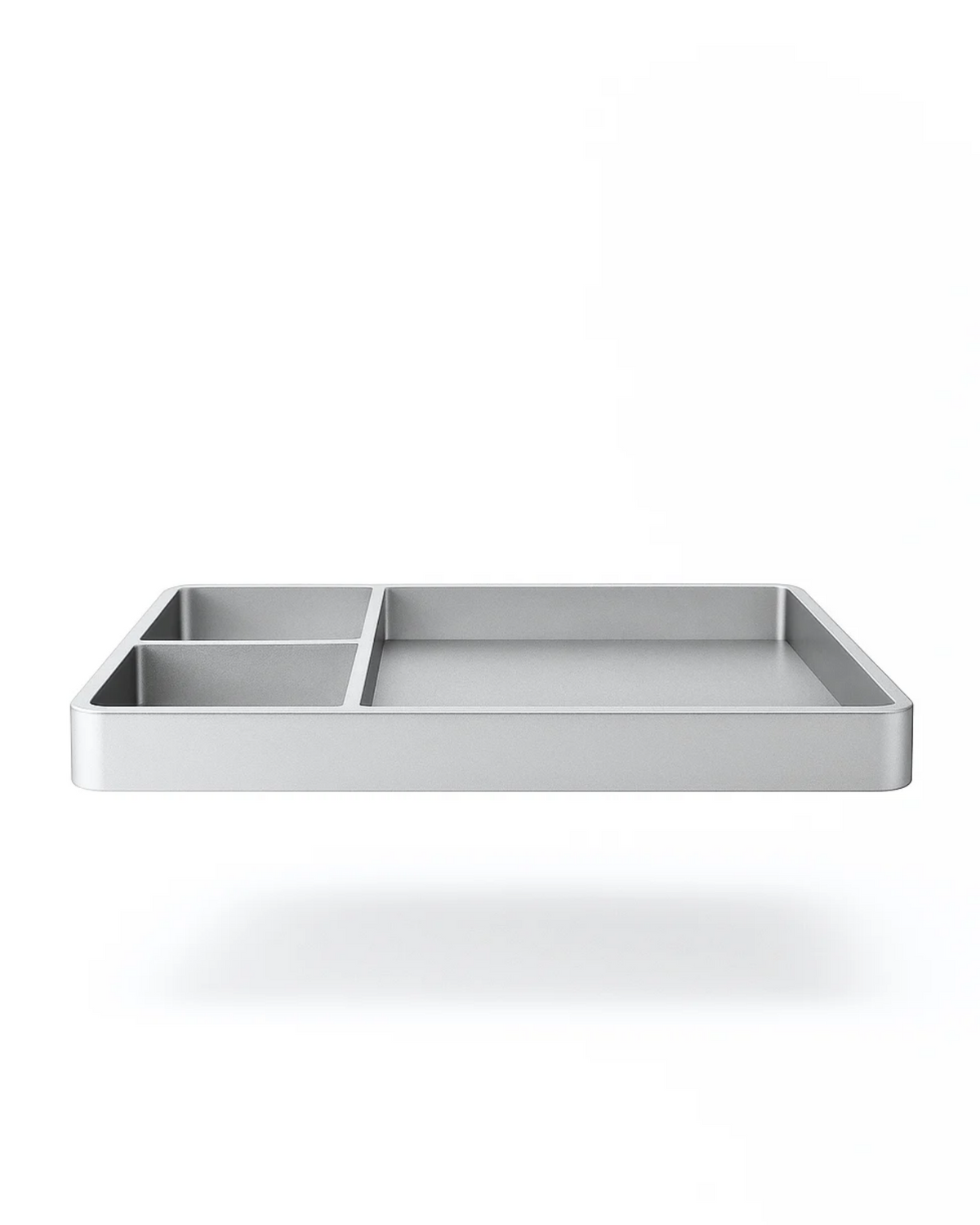 POSHPOSH Aluminium Tray seen from the front, showing its 3 cm profile